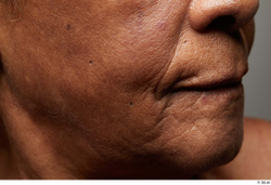 and more Face Mouth Cheek Skin Woman Chubby Wrinkles Studio photo references